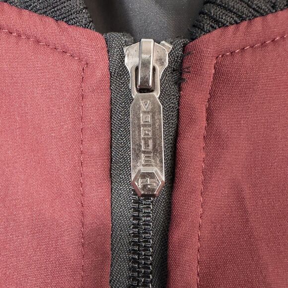 Sandbank Slim Fit Softshell Flight Bomber Jacket Mens Medium Maroon Red Full Zip - Picture 9 of 13